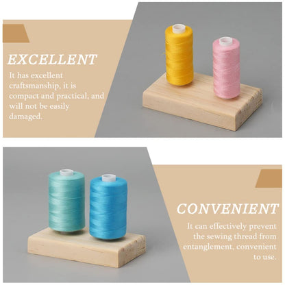 2 Pcs Wooden Thread Holder Embroidery Thread Rack Sewing Wire 2 Spool Stand for Embroidery Quilting