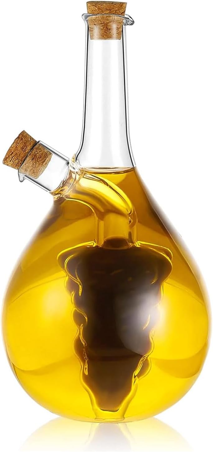 2 1 Oil and Vinegar Dispenser, in Glass Olive Oil and Vinegar Cruet Dispenser Bottle, Kitchen Olive Soy Sauce Dispenser