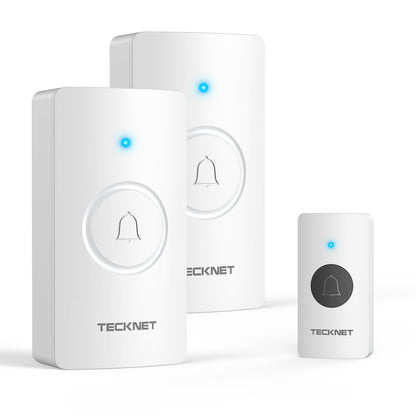 TECKNET Wireless Doorbell 1300FT, IP67 Waterproof Classroom Doorbell Battery-Powered Door Bell, 60 Chimes 5-Level Volume, Electric Doorbells No Plug-in Required for Home Classroom Teachers Warehouse