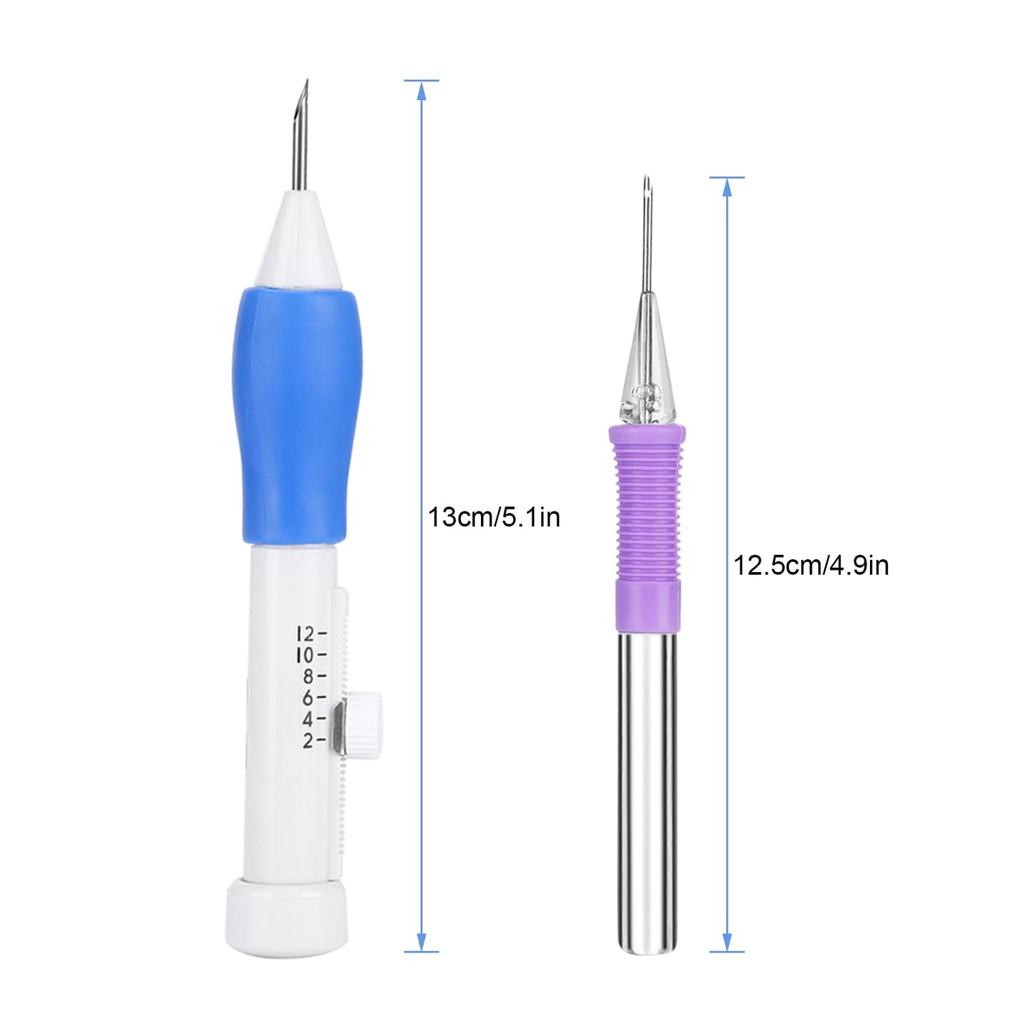 Punch Needle Kit, Embroidery Floss Cross Stitching Punch Pen Craft Tool Set Handheld DIY Handmaking Sewing Threading Device with Portable Storage Case for Beginner and Starter