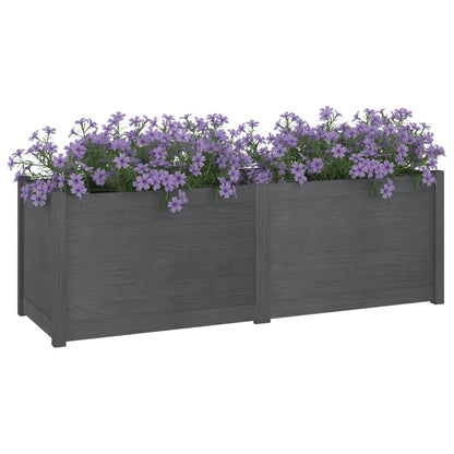 Foknhdi 59.1 x 19.7 in Solid Pinewood Raised Garden Bed, Grey Rectangular Outdoor Planter Box, Large Flower Pots for Patio, Terrace, Backyard Herb Garden