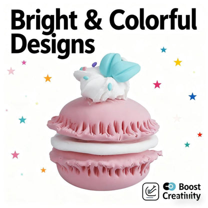 Air Dry Clay Dessert Kit for Kids – 12 Mini Dessert DIY Crafts with Tools, Birthday Cake & Ice Cream Pretend Food, Non -Toxic Arts & Crafts Gift for Girls & Boys Ages 5+