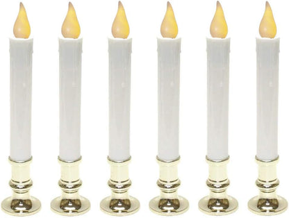 Gerson 9 Inch Battery Operated Candolier Candle Lamp with Timer, 6 Pack