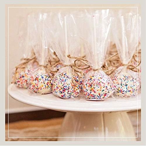 100 CAKE POP BAGS, 4W"x2D"x8H" Bottom Gusseted Clear Poly Favor for Large Size Cake Pops