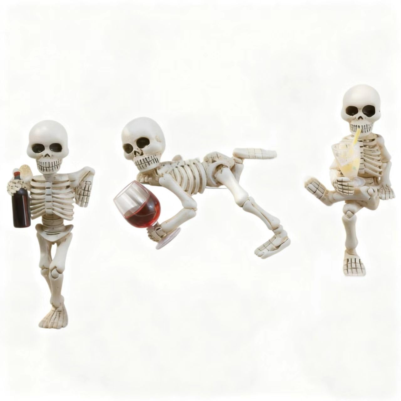 3 pieces Halloween skeleton flowerpot plant decoration, creepy Halloween statue skeleton suitable for flower, courtyard, lawn, cemetery decoration, haunted house props indoor/outdoor decoration