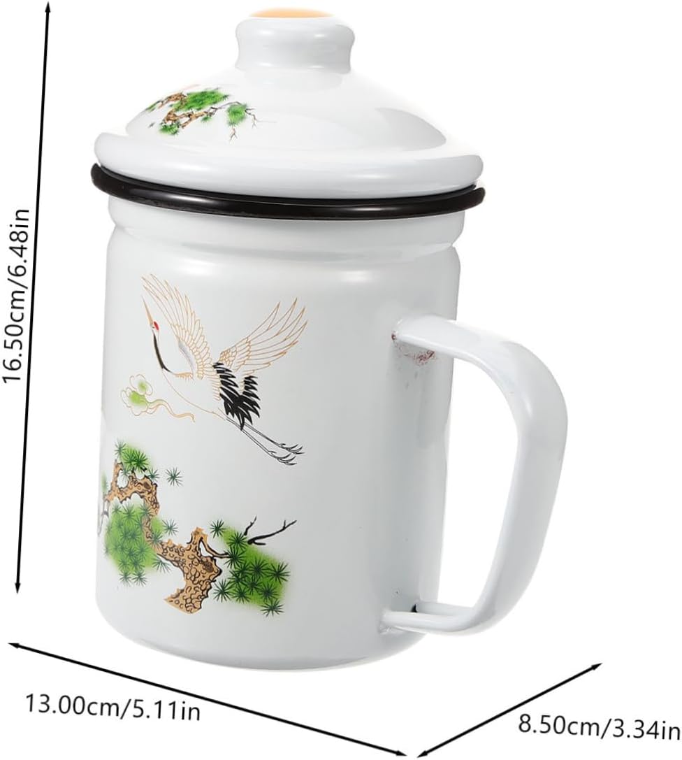 Enamel Mug Tea Cup with Infuser, Coffee Cups for Camping, Unbreakable Chinese Tea Cup, Classic Stainless Steel