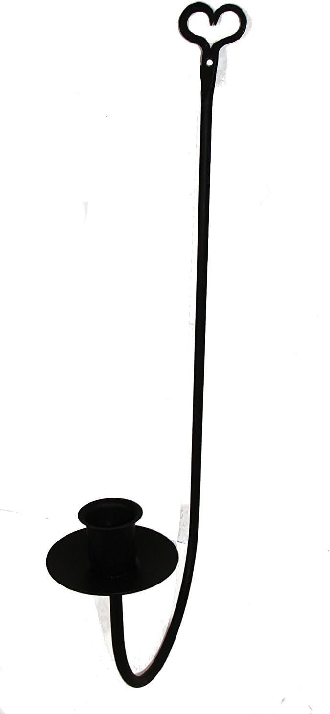 Hand Crafted & American Made! Single Arm Wrought Iron Wall Sconce with Heart Top - Handcrafted Elegance