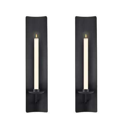 OYEFLY 2 Pcs Candle Sconces,Metal Wall Candle Holders (Black)
