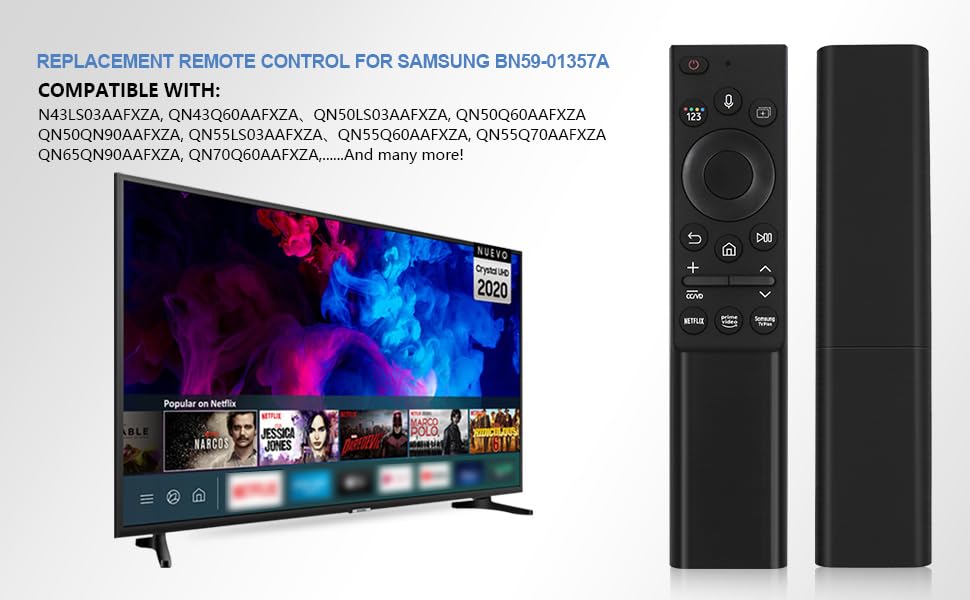 BN59-01357F TM2180E RMCSPA1RP1 Voice Remote Replacement for Samsung Smart TV Remote Control, Compatible with Samsung QLED TVs Q60A Q70A Q80A QN85A QN90A QN800A Series