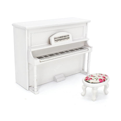 iLAND Dollhouse Furniture Bedroom Set Doll House Mini Bed for Dolls Wooden Miniature Furniture with 1 12 Scale Accessories Pink Dollhouse Accessories Decor