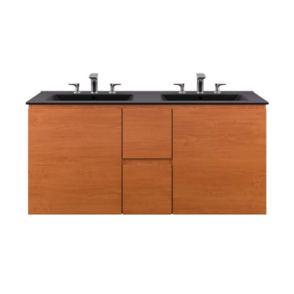 Modway EEI-5815-CHE-BLK Scenic 48" Double Wall-Mount Bathroom Vanity, Cherry Black
