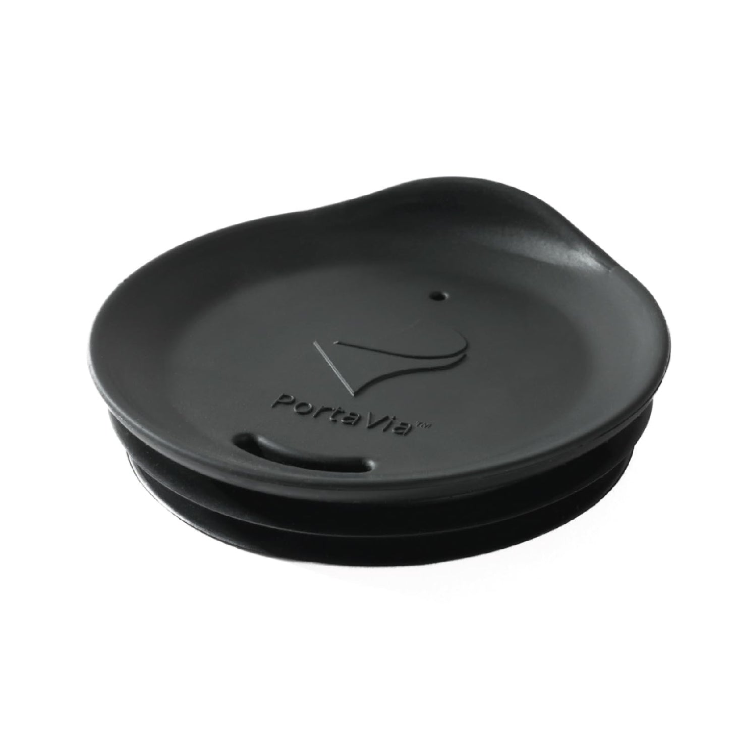 Porta Via Reusable Silicone Coffee Cup Lid - Medium Size, Black