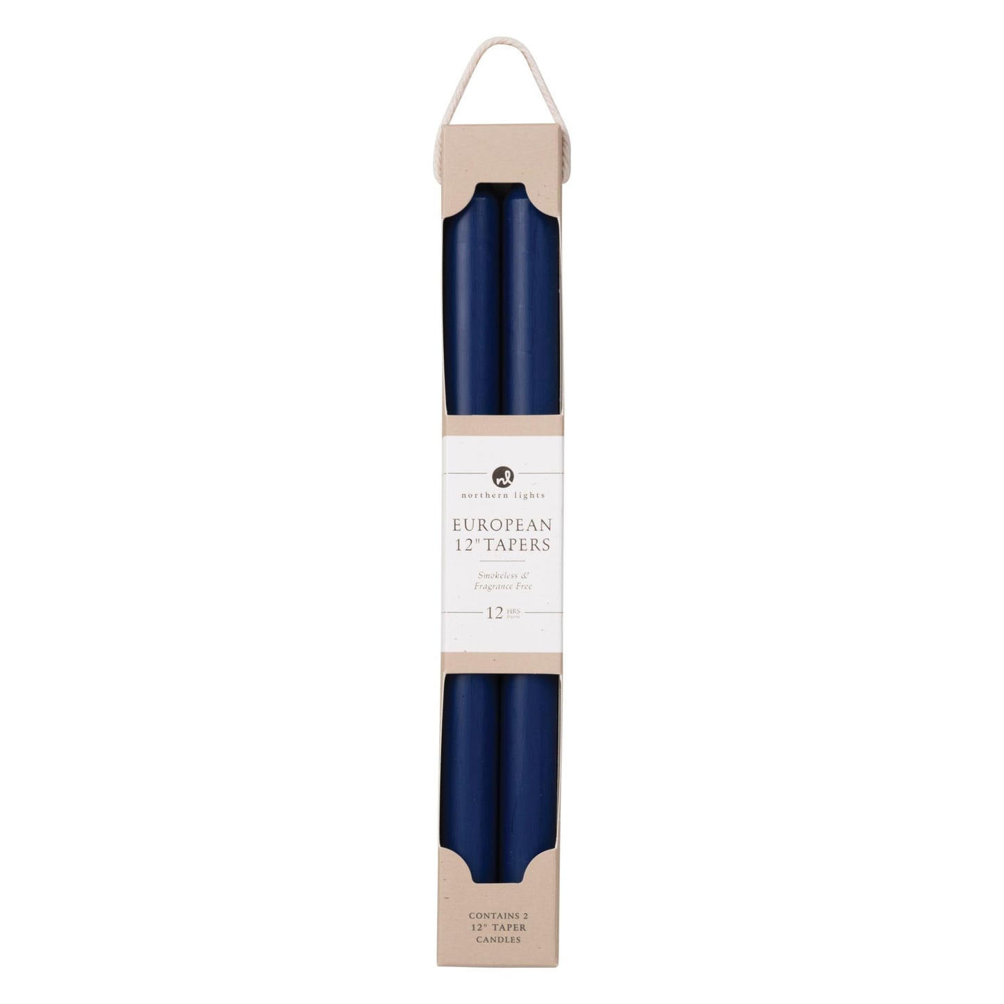 Northern Lights Candles - 12" 2PK Premium Tapers, Midnight Blue - 72860