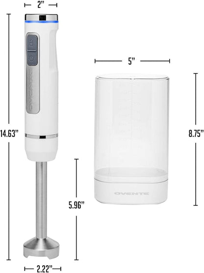 OVENTE Immersion Hand Blender, 300W Electric Handheld Portable Stick Mixer with 2 Mixing Speed and Stainless Steel Blades for Effortless Blending Smoothies, Shakes, Puree or Baby Food, Red HS560R