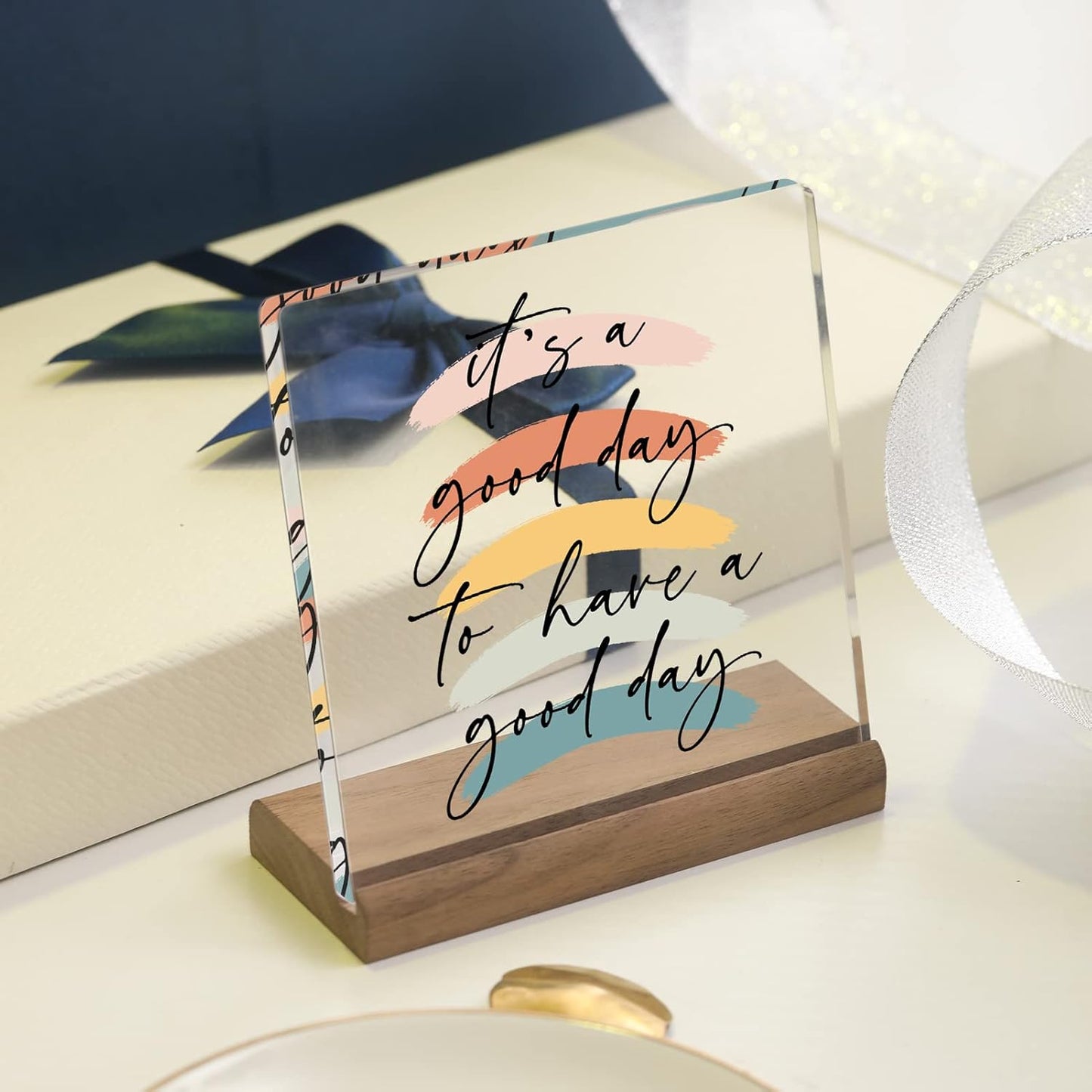 Motivational Office Desk Decor for Women, Inspirational Signs Gifts, Aesthetic Office Table Decorations