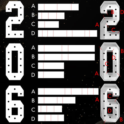 Grinsvalley Large 2026 Graduation Decorations - 2.68ft Class of 2026 LED Marquee Light up Numbers and Letter for Graduation Congrats Grad Party Supplies for Preschool High School College