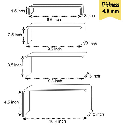 A+ DESIGN Acrylic Display Risers Suitable for Cupcake Retail Shoe Showcase Jewelry Funko Pop Figures (Clear 4 Pack Set)