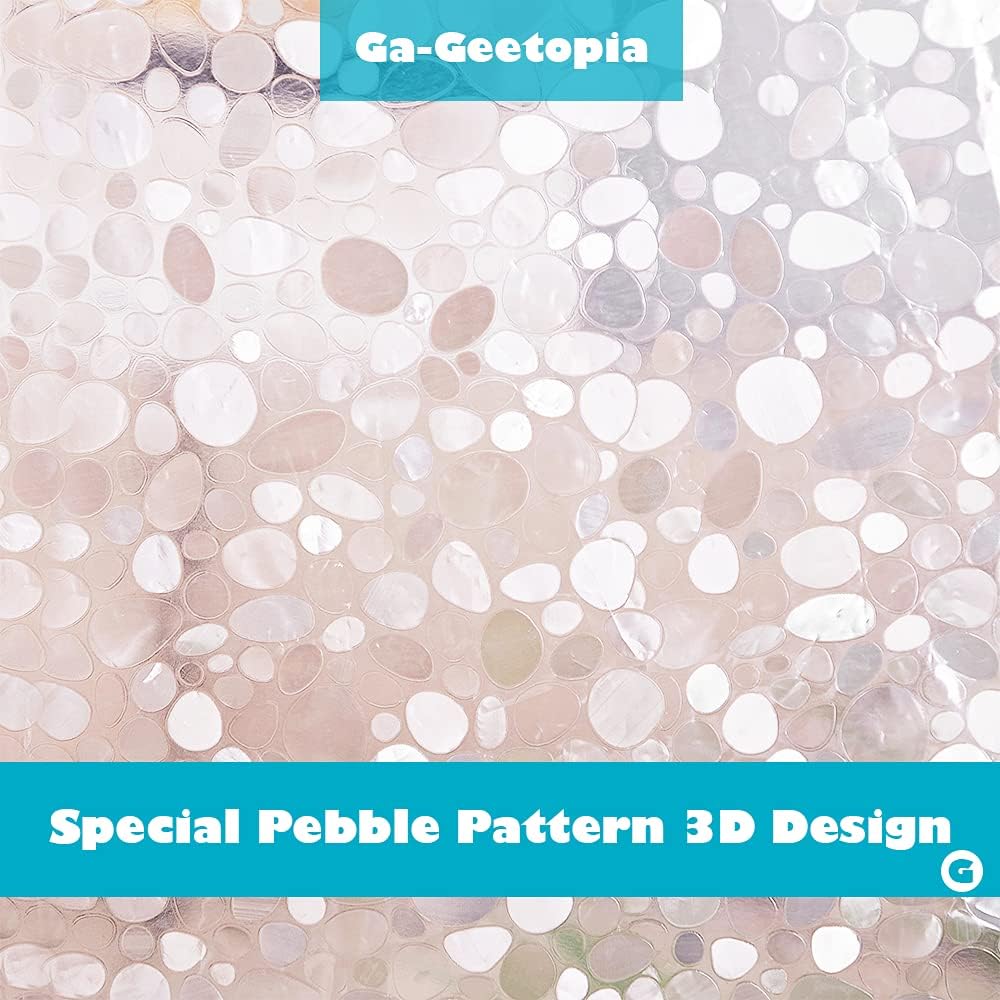 Ga-Geetopia Extra Long EVA Clear Shower Curtain Liner, Pebble Pattern 72x80 Inch Lightweight Plastic Bathroom Curtain