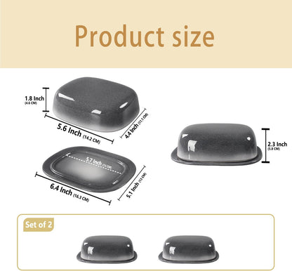 jinsongdafa Countertop, 6.4 Inch Butter Dish With lid for Porcelain Butter Holder with Lid, Butter Container Perfect