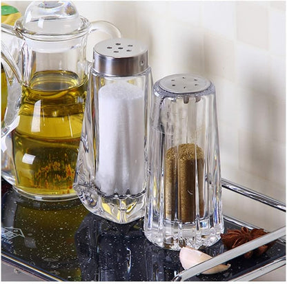 YBM Home Acrylic Salt and Pepper Shakers with Stainless Steel Lid, 1.5oz Clear Spice Herb Dispenser for Dining Table,