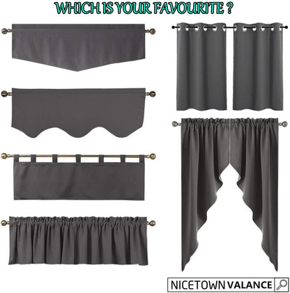 NICETOWN Blackout Curtain Valance Tier, 52 inches by 18 inches, Navy Blue, 1 Piece