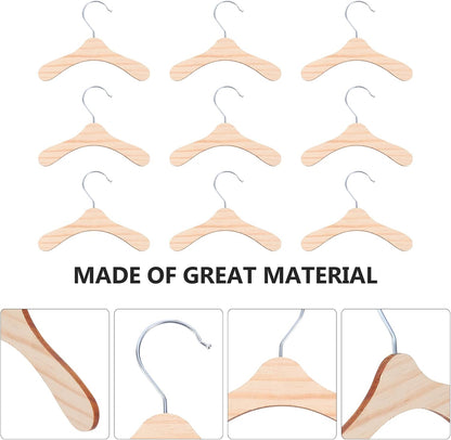 10Pcs Wooden Pet Hangers - Compact and Lightweight Clothing Rack for Small Dogs, 5.51 Inch Durable Wood Hangers