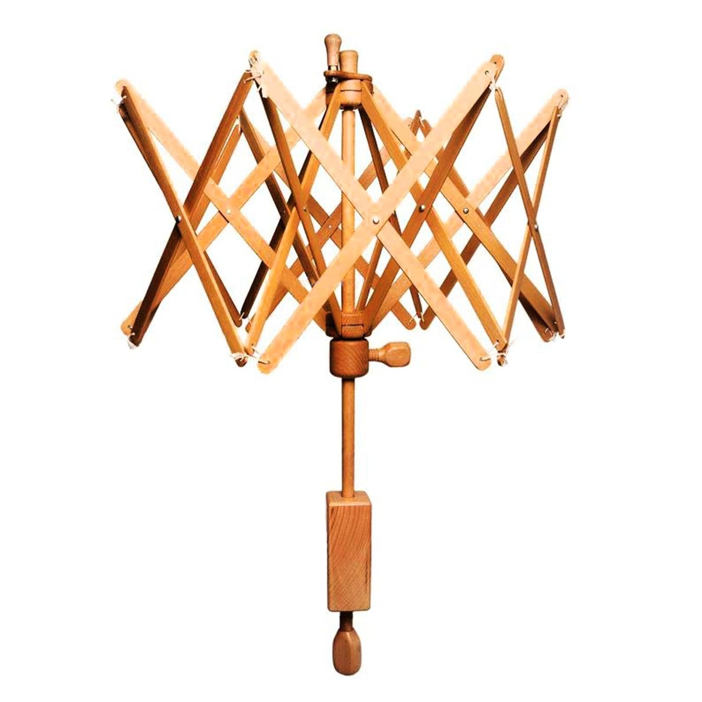 Wooden Yarn Ball Winder - Handcrafted Knitting & Crocheting Yarn Bobbin Winder - Knit Picks Umbrella Yarn Swift Tabletop - Center Pull Wool String Holder Winding Machine (Off-White, Umbrella Swift)