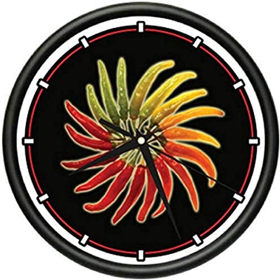 SignMission HOT Peppers Wall Clock, Sauce Red Chili Pepper Cayenne