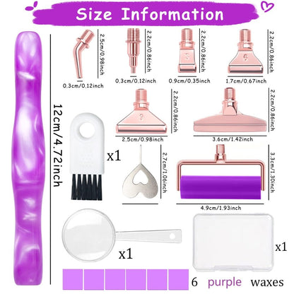 RaySoar Diamond Art Pens Diamond Art Tools Painting Pen with Screw Metal Tips Multi-Placer Tool Accessories for Adults Gem Rhinestone Picker Stylus Purple