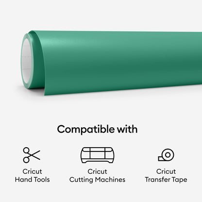 Cricut Premium Removable Vinyl, Green (12in × 15ft), No-Residue Easy Removal up to 2 Years, Perfect for Indoor-Outdoor DIY Projects & Removable Decals, Compatible with Cricut Machines