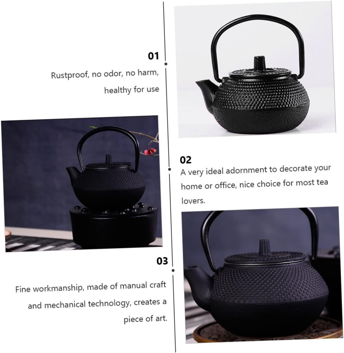 Hemoton Cast Iron Teapot Tea Set, Retro Metal Coffee Kettle for Stove Top, Mini Tea Kettle Optional Iron Kettle