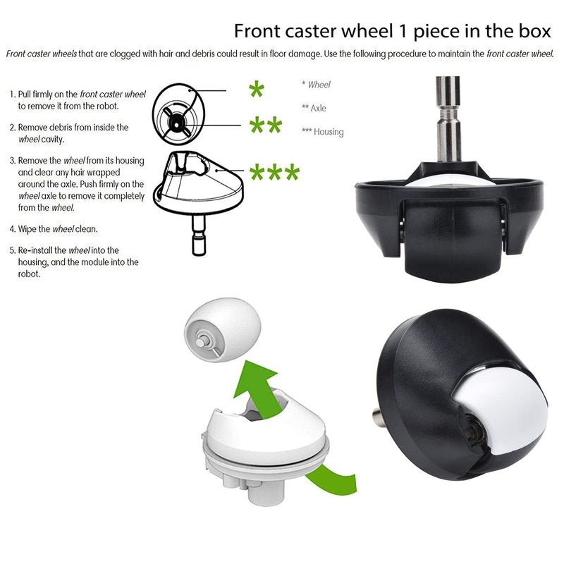 Parts accessories Compatible for iRobot Roomba e5 e6 i1 i2 i3 i4 i5 i6 i7 i8 j5 j6 j7 j8 and all Plus i e j Series Vacuum Cleaner 2 Set Roller Brushes 8 HEPA Filters 8 Side Brushes 1 caster wheel