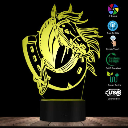 The Geeky Days Horse Modern Lighting - 3D Optical Illusion Light USB Night Lamp for Home Table Desk Decor