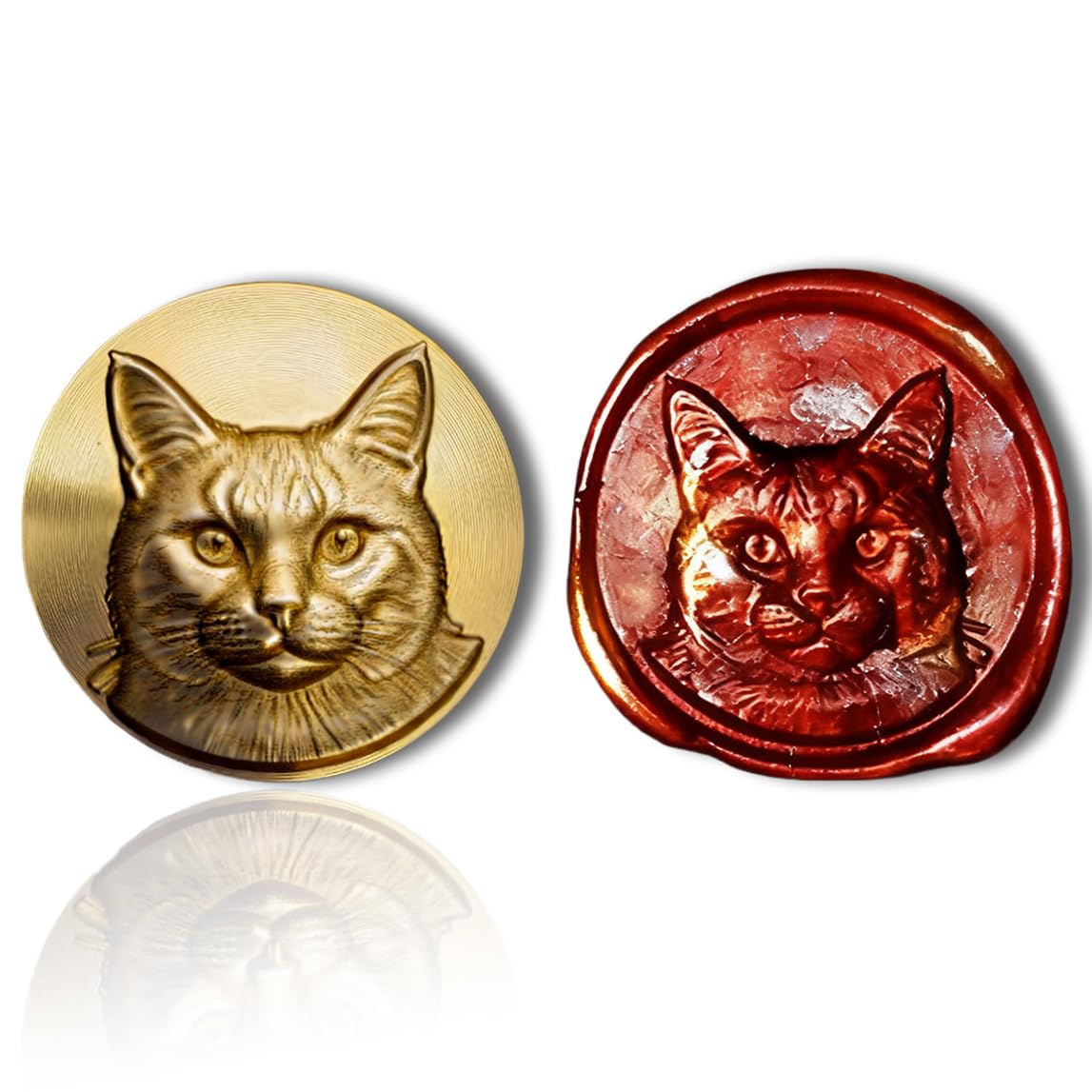 Mceal Wax Seal Stamp Head, 3D Embossed Relief for DIY Crafts, Wedding Invitations, Gift Wrapping,Animal Pet & Beasts Collection-Cat