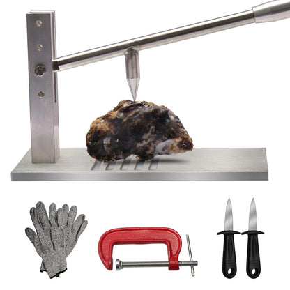 Colinktool Oyster Shucker Tool Set - Adjustable Oyster Clam Opener Machine with 304 Stainless Steel Grillable Shucker Machine Set Including Knives, Glove and g-Clip