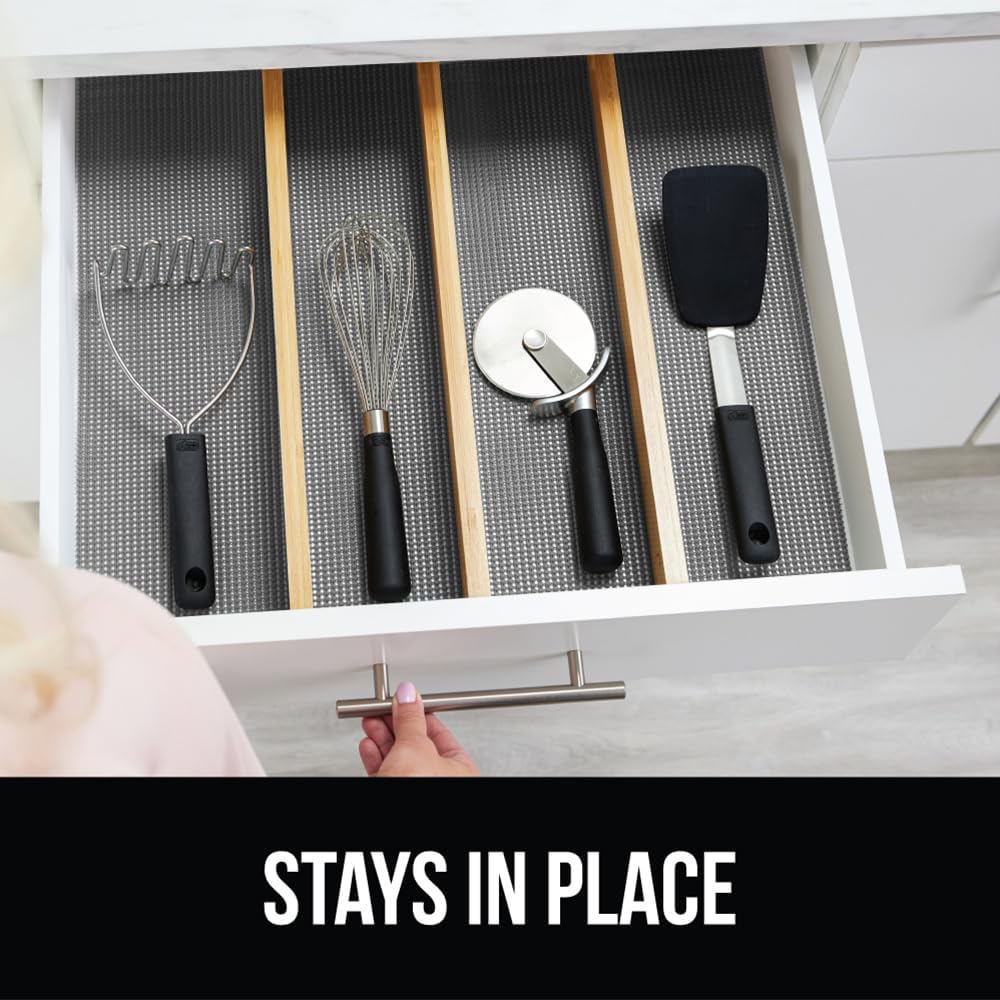 Gorilla Grip Drawer Shelf and Cabinet Liner, Thick Non-Adhesive Liners Protect Kitchen Cabinets, Cupboard, Bathroom