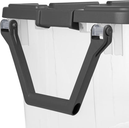 Sterilite 6-Pack Modular Stacker Box - Durable Clear Plastic Storage Bins with Latching Lids | 160 Quart for Organizing Closets, Bathrooms, and Offices