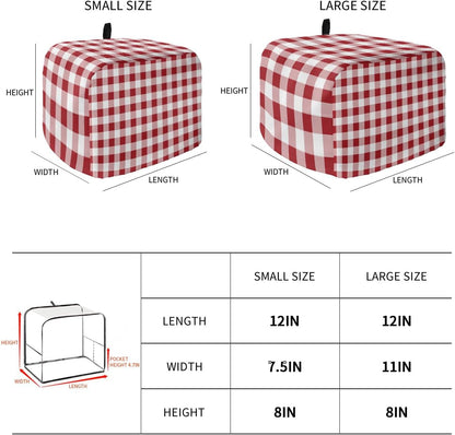 Toaster Oven Covers - Dustproof Red White Plaid & Buffalo Check for 4 Slice Toasters and Small Appliances