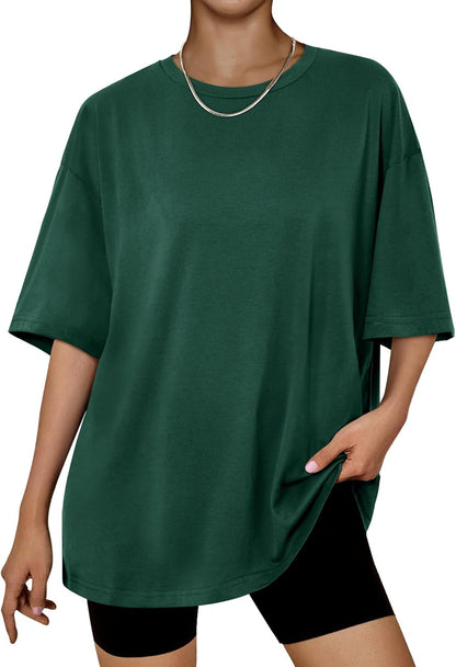 Trendy Queen Womens Oversized Summer T Shirts Plus Size Batwing Cute Casual Tops Short Sleeves Fashion Workout Clothes