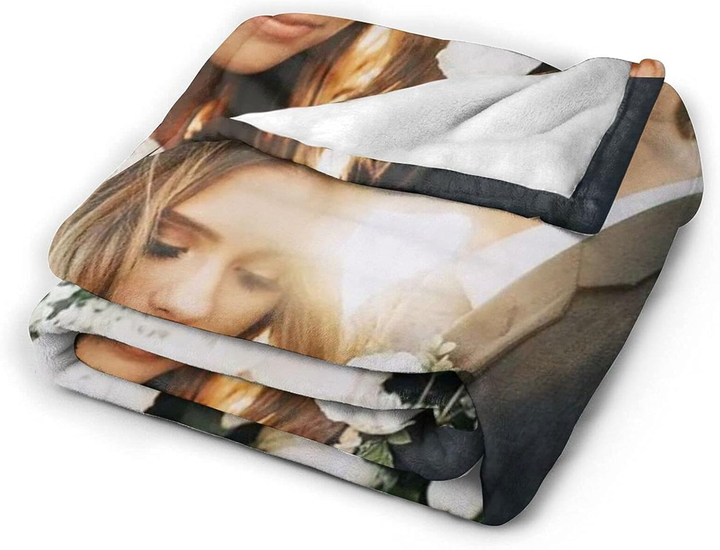 QETXVI 40"x 50" Custom Blanket with Photos Text Customized Blanket Personalized Flannel Throw Blankets for Adult Kid