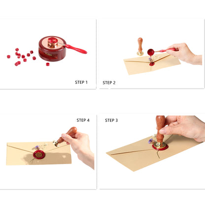 Wax Seal Stamp Kit 3D Bee Stamp with Vintage Wooden Handle for Envelopes Wedding Bottle, Sealing Wax Stamps with Deep-Relief Patterns Beeswax Wrap (Stamp+Handle)