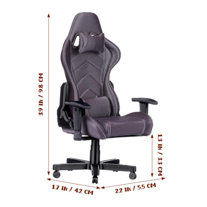 Kisangel Miniature Gaming Chair, 1:12 Scale Dollhouse Office Decor, Detailed 3D Printed Gamer Computer Desk Accessory for Collectors and Display