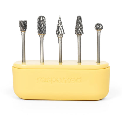Tungsten Wood Molding Bit Set – 5-Piece Precision Tungsten Steel Rotary Accessories for Carving & Engraving Wood and Soft Materials – Compatible with Customizer Engraver Pen - Includes Storage Case