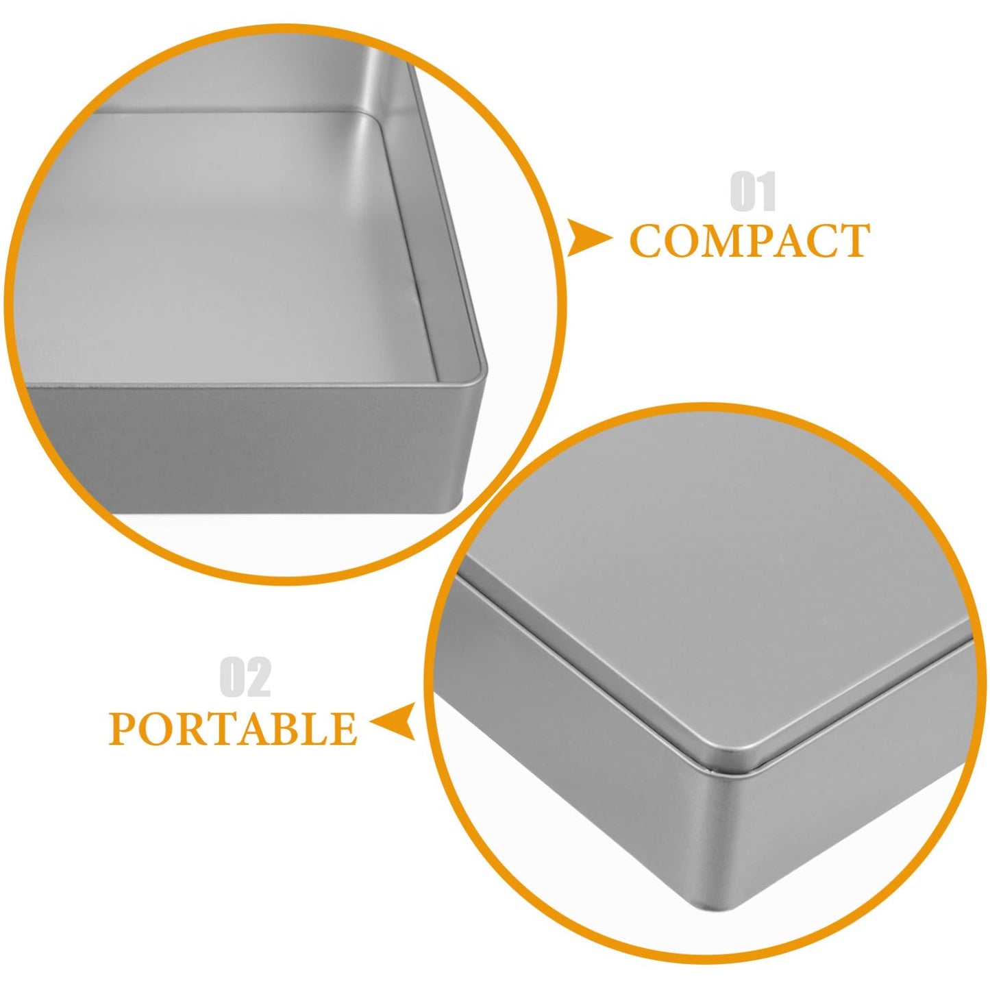 ABOOFAN Square Tinplate Storage Box 7.87X7.87X2.16In Decorative Reusable Candy Cookie Tin for Party Favors Festival Organizing