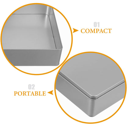 ABOOFAN Square Tinplate Storage Box 7.87X7.87X2.16In Decorative Reusable Candy Cookie Tin for Party Favors Festival Organizing