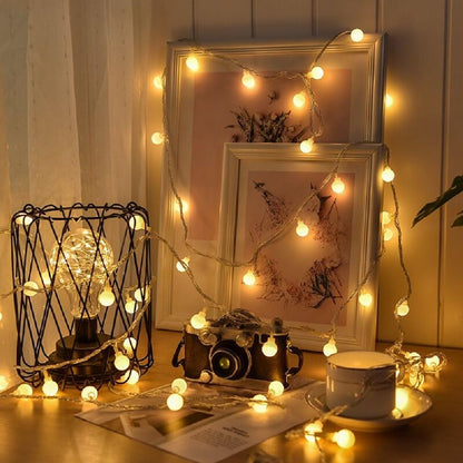 WFGGEH 10ft 20 Globe Plug in String Lights, LED Warm White Globe Fairy Lights for Birthday Christmas Wedding Party Home