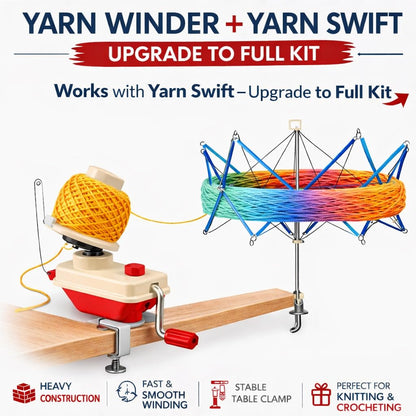 ClarArti - Yarn Winder for Crocheting & Knitting – Manual Yarn Ball Winder for Yarn Cakes – Quick, Quiet Yarn Cake Winder with Table Clamp