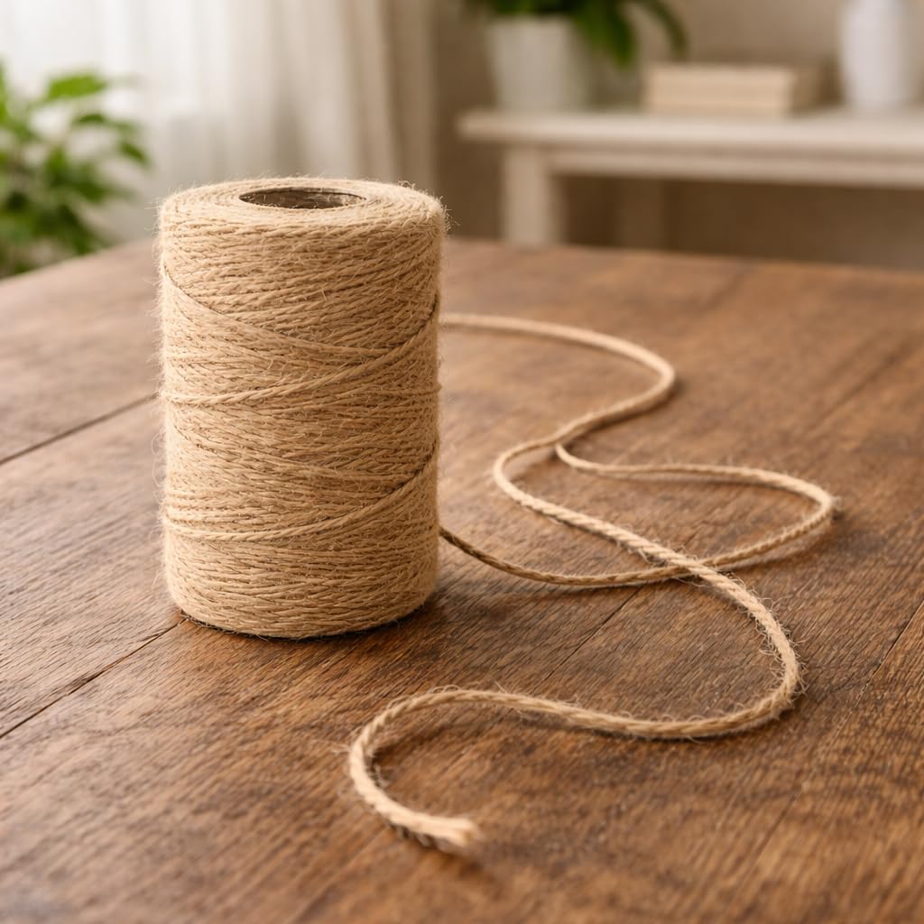 1600 Feet 2mm Natural Jute Twine, Brown String for Crafts, Gardening, Gift Wrapping, Macrame, DIY Decor (800 Ft/Roll) (2, 2mm)