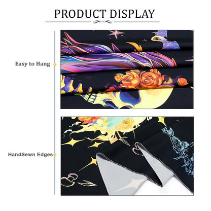 Heopapin Blacklight Trippy Skull Tapestry UV Reactive Gothic Skeleton Wall Hanging Tapestries Fantasy Neon Wing Glow in the Dark Party Poster Magical Galaxy Space Tapestry for Bedroom
