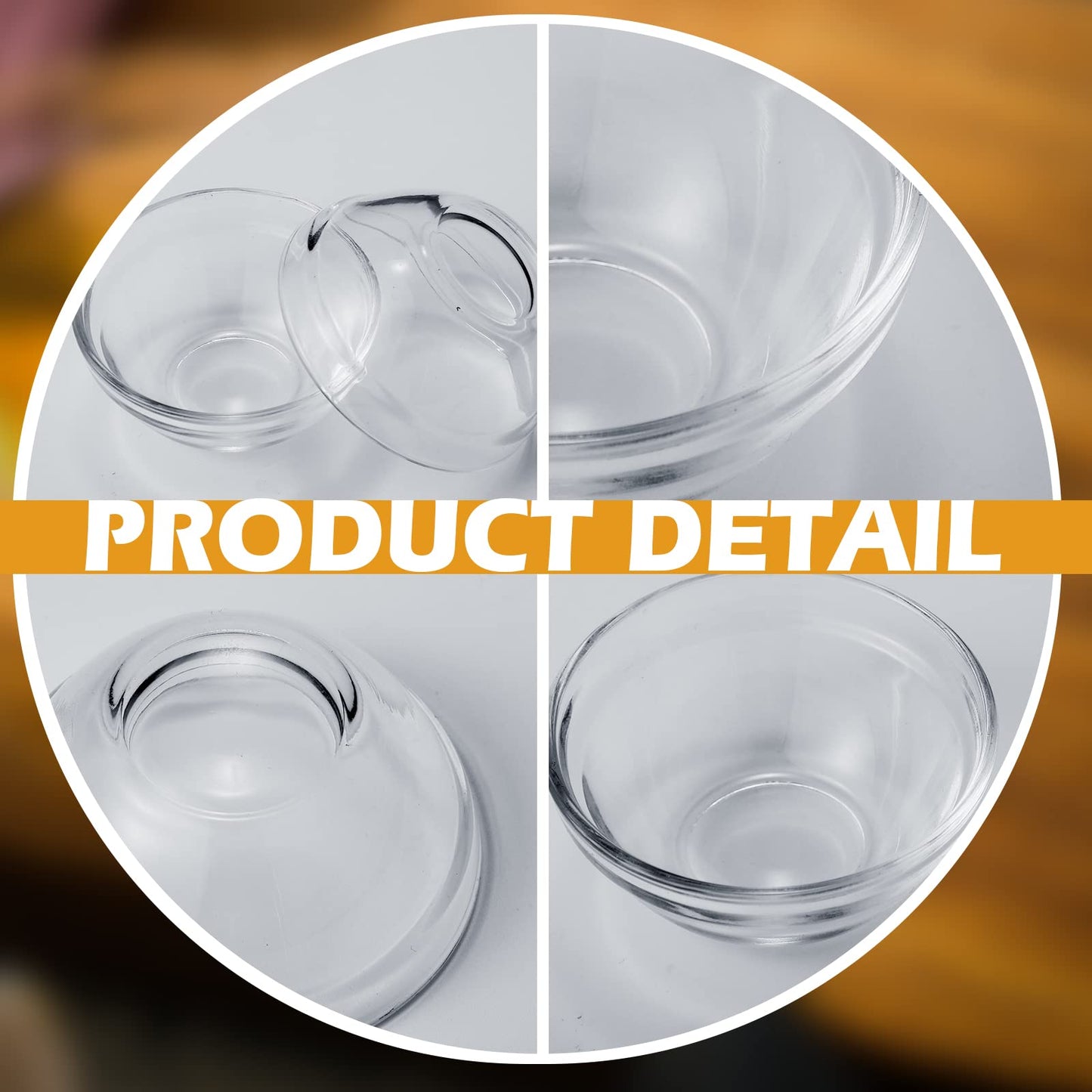Pinkunn 36 Pcs 2.4inch 1.52oz Small Clear Glass Ramekins Bowls Stackable Mini Glass Ingredient Dipping Bowls Small Prep Dishes for Spices Dipping Sauces Ice Cream Dessert, Dishwasher and Freezer Safe